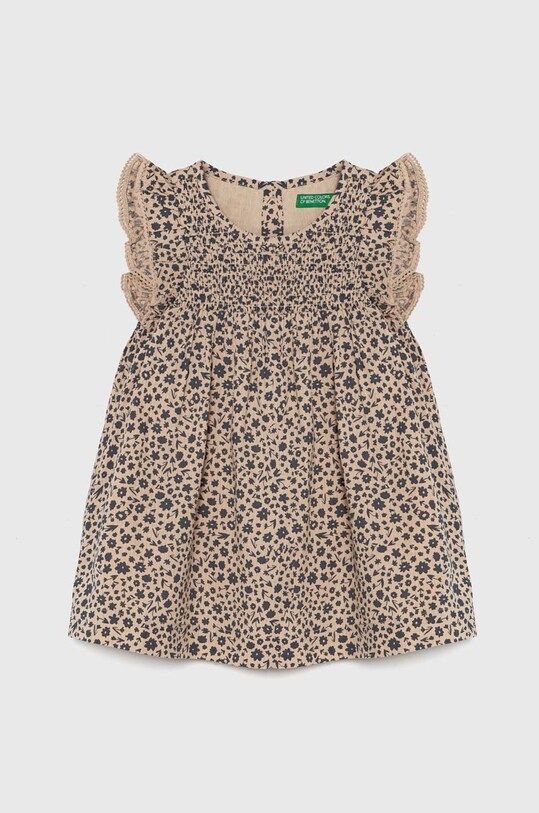 Дитяча сукня United Colors of Benetton короткий бежевий 4HMHGV01O.P.Seasonal
