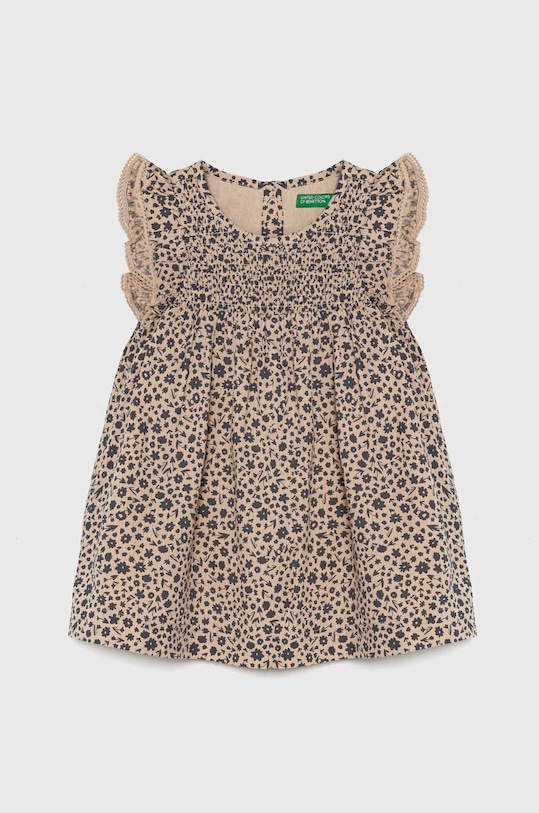 Детское платье United Colors of Benetton короткий бежевый 4HMHGV01O.P.Seasonal