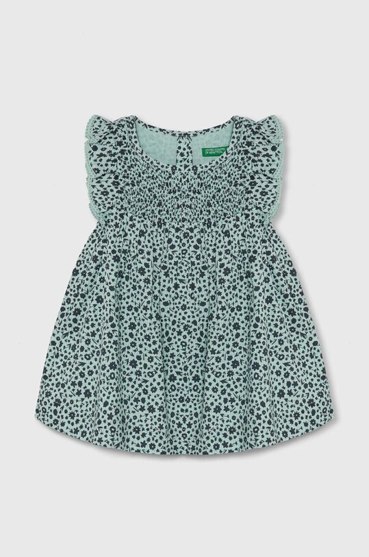 Детское платье United Colors of Benetton короткий зелёный 4HMHGV01O.P.Seasonal