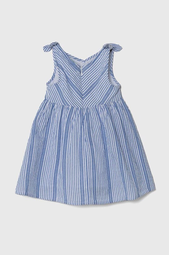 Otroška bombažna obleka United Colors of Benetton 4VBXGV01N.P.Seasonal modra SS24