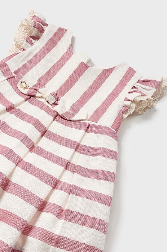 Κοριτσίστικα Βρεφικό φόρεμα σε συνδυασμό με λινά Mayoral 1906.4A.Baby.PPYH πορτοκαλί