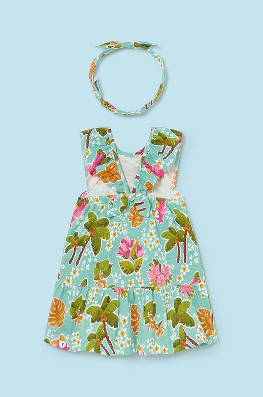 Mayoral sukienka bawełniana niemowlęca 1926.4K.Baby.PPYH turkusowy SS24