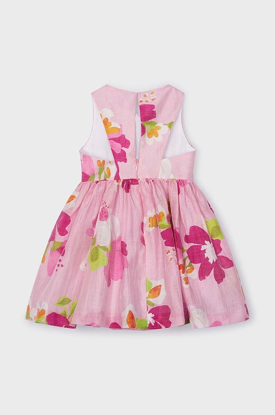 Παιδικό λινό φόρεμα Mayoral 3911.6A.Mini.PPYH ροζ SS24
