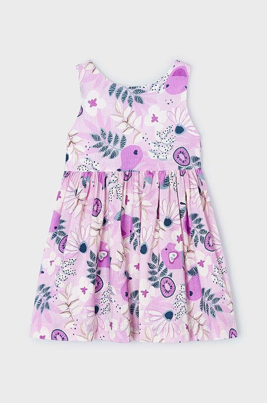 Mayoral sukienka bawełniana dziecięca 3926.6E.Mini.PPYH fioletowy SS24