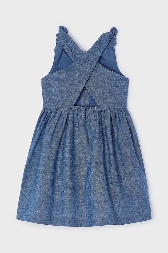 Dziewczynka Mayoral sukienka lniana dziecięca 3928.6E.Mini.PPYH niebieski