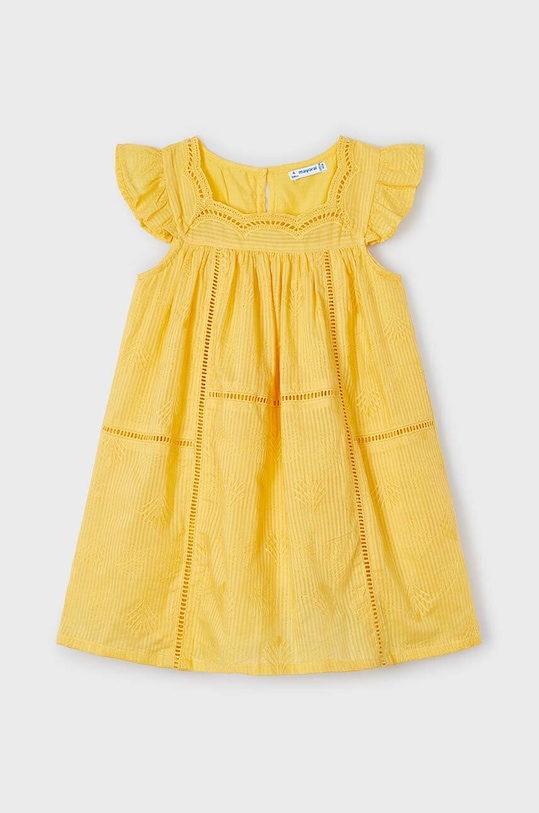Mayoral rochie din bumbac pentru copii mini galben 3930.6F.Mini.PPYH