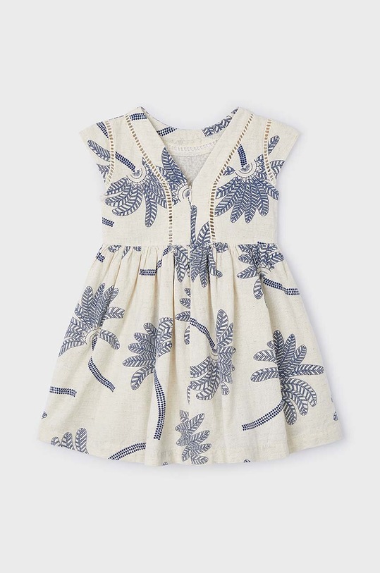 Ľanové šaty pre deti Mayoral 3934.6F.Mini.PPYH tmavomodrá SS24