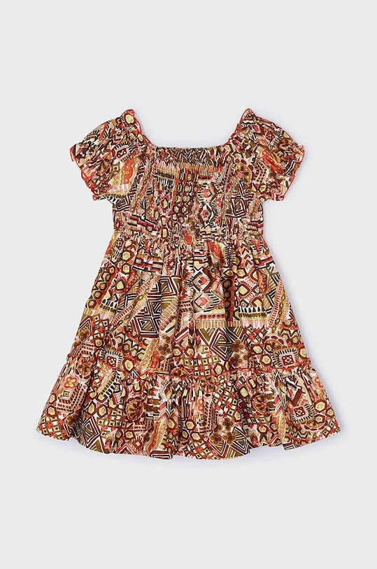 Djevojčice Dječja pamučna haljina Mayoral 3937.6G.Mini.PPYH smeđa