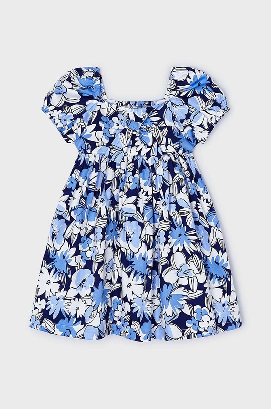 Mayoral rochie din bumbac pentru copii 3941.6H.Mini.PPYH bleumarin SS24