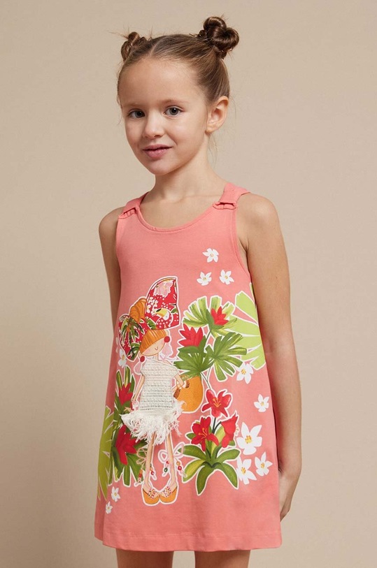 Mayoral sukienka dziecięca z elastanem różowy 3943.6J.Mini.PPYH