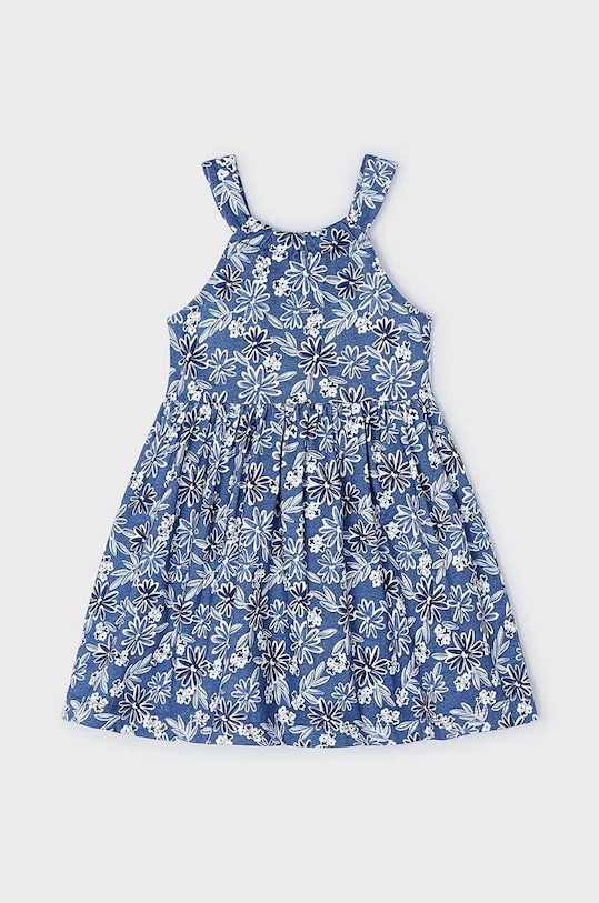 Παιδικό βαμβακερό φόρεμα Mayoral 3945.6J.Mini.PPYH σκούρο μπλε SS24