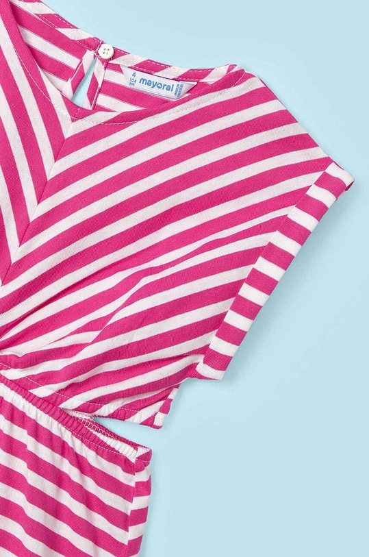 DÍVKA Dětské bavlněné šaty Mayoral 3946.6L.Mini.PPYH růžová
