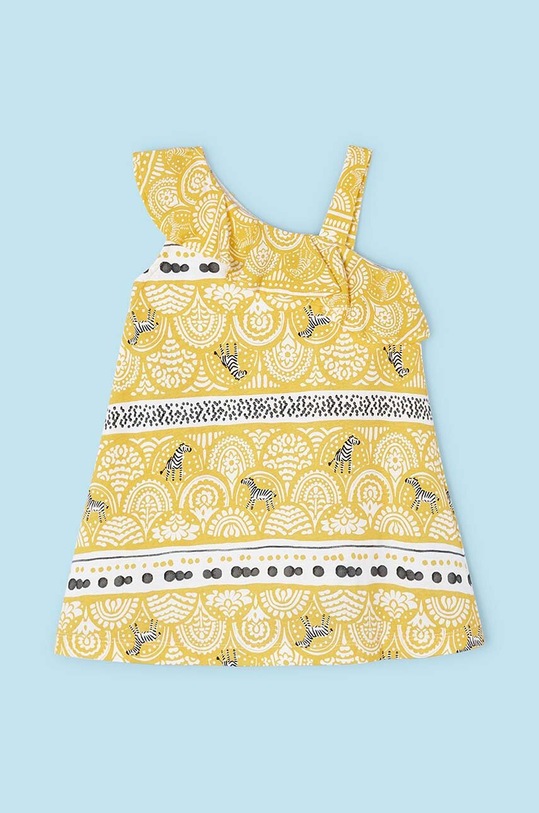 DÍVKA Dětské bavlněné šaty Mayoral 3951.6N.Mini.PPYH žlutá