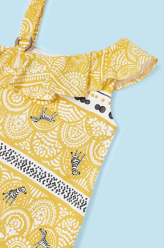 Dětské bavlněné šaty Mayoral žlutá 3951.6N.Mini.PPYH