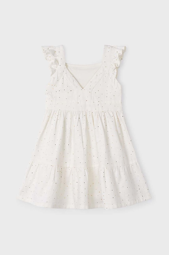Παιδικό βαμβακερό φόρεμα Mayoral 3956.6D.Mini.PPYH μπεζ SS24