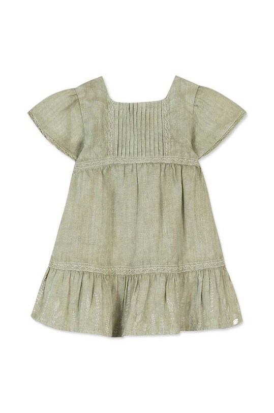 Детское льняное платье Tartine et Chocolat TY30181.80.94 зелёный SS24