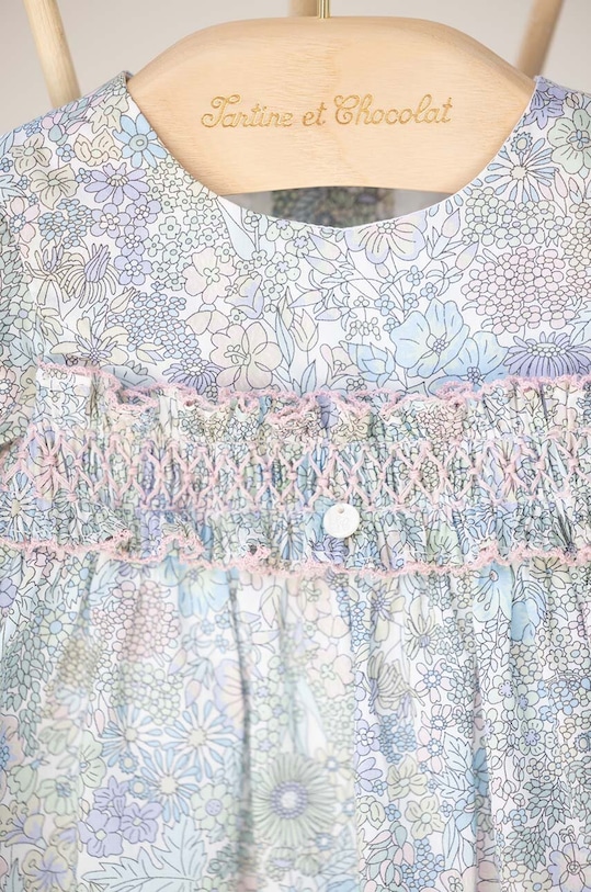 Детское хлопковое платье Tartine et Chocolat TY30010.80.94 голубой