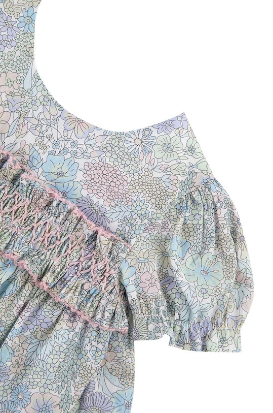 Детское хлопковое платье Tartine et Chocolat голубой TY30010.80.94