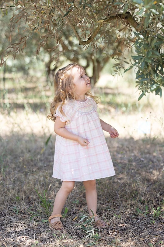 Дитяча бавовняна сукня Tartine et Chocolat короткий рожевий TY30121.104