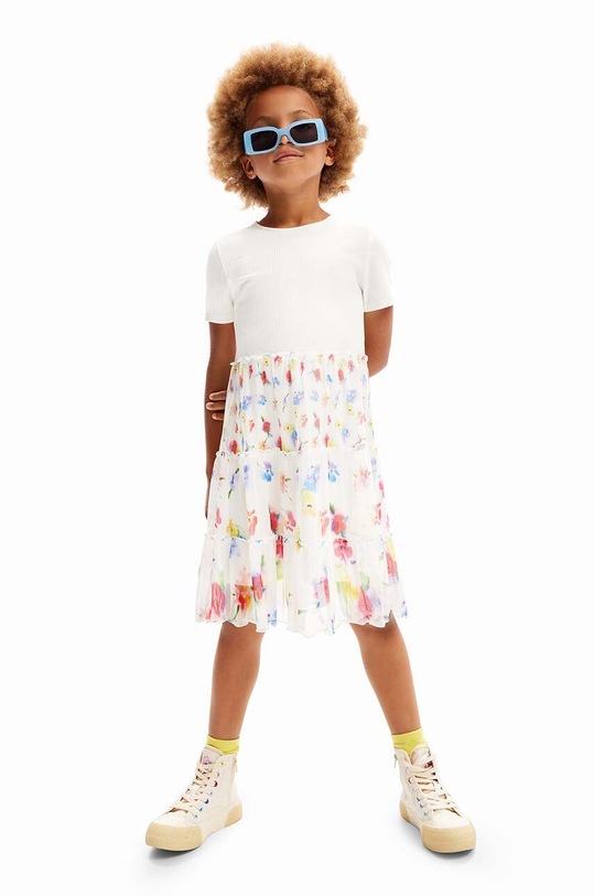 Desigual rochie fete mini alb 24SGVK07
