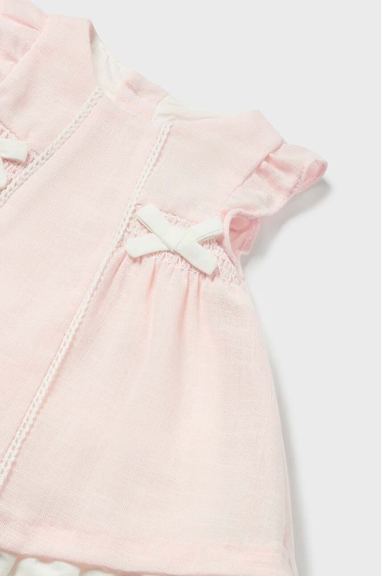 Κοριτσίστικα Φόρεμα με μείγμα από λινό για παιδιά Mayoral Newborn 1828.2N.Newborn.PPYH μπεζ