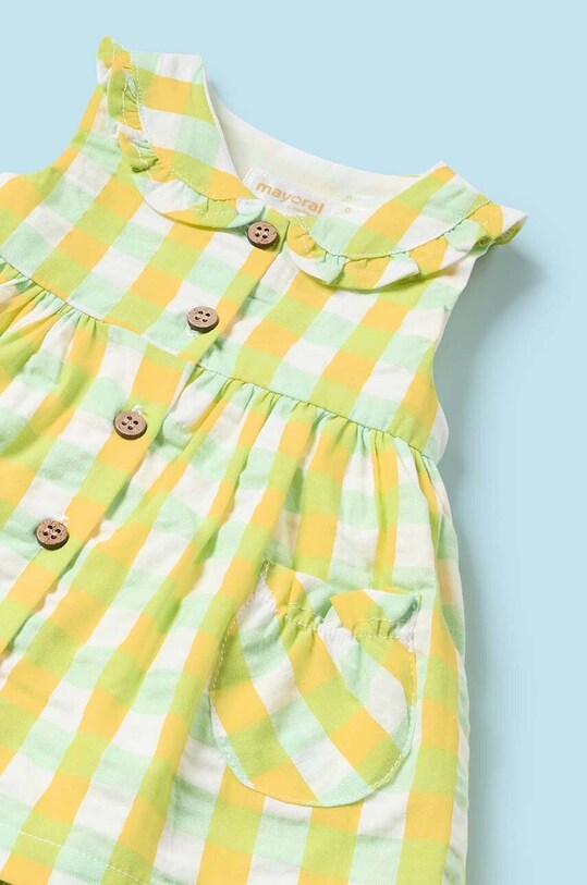 Dievča Detské bavlnené šaty Mayoral Newborn 1835.2S.Newborn.PPYH žltá