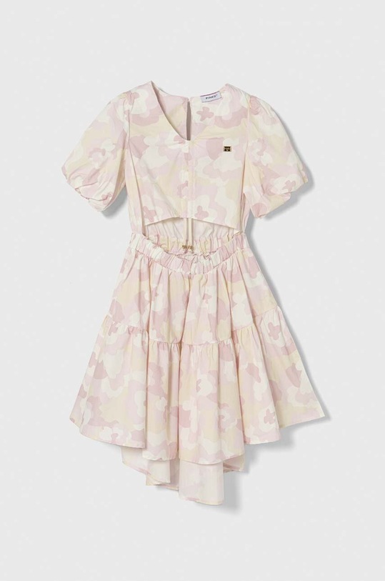 Dětské bavlněné šaty Pinko Up midi béžová S4PIJGDR028