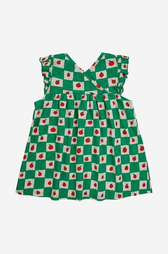 Хлопковое детское платье Bobo Choses 124AB102 зелёный SS24