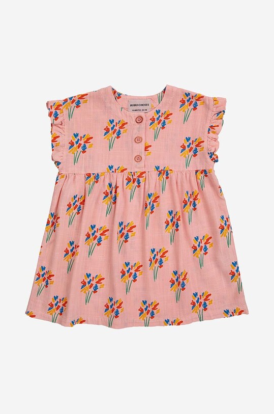Bobo Choses rochie bebe fixat roz 124AB103