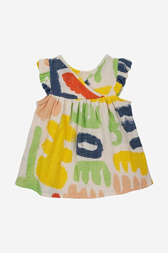 Bobo Choses rochie din bumbac pentru bebeluși 124AB105 galben SS24