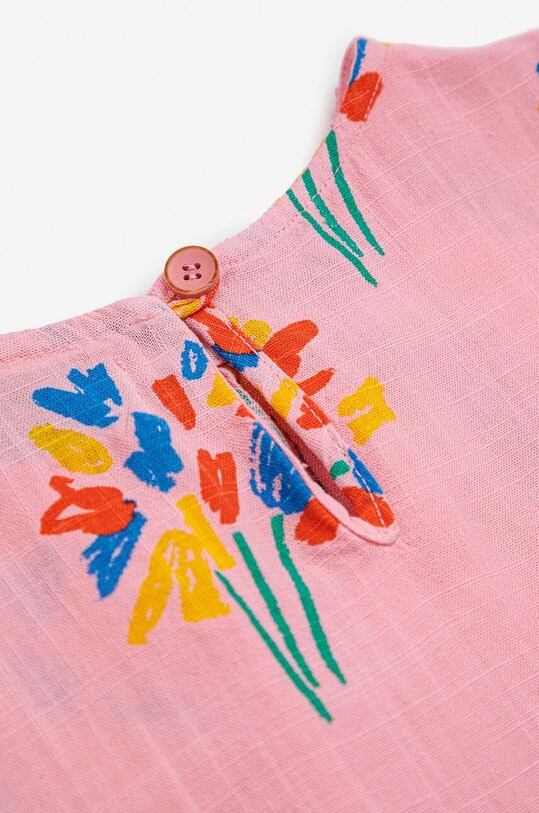 Детское платье с примесью льна Bobo Choses 124AC132 розовый
