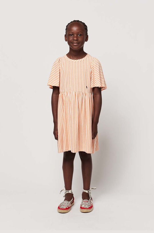 Bobo Choses vestito di cotone bambina mini arancione 124AC128