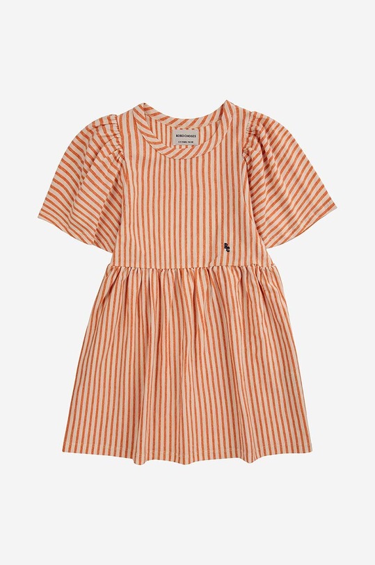 Bobo Choses vestito di cotone bambina 124AC128 arancione SS24