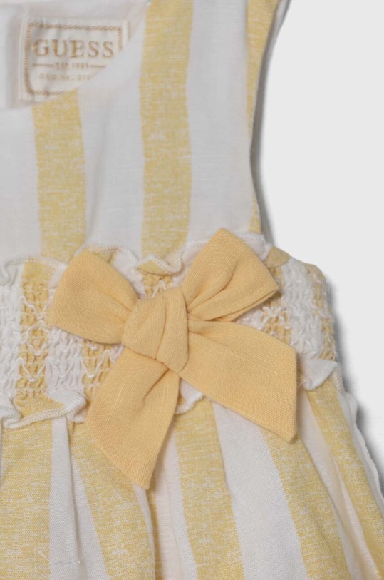 Dievča Šaty pre bábätká s prímesou ľanu Guess A4GK03.WG600.PPYH žltá