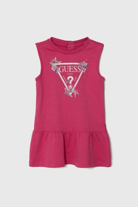 Pamučna haljina za bebe Guess A4GK18.KA6W4.PPYH roza SS24