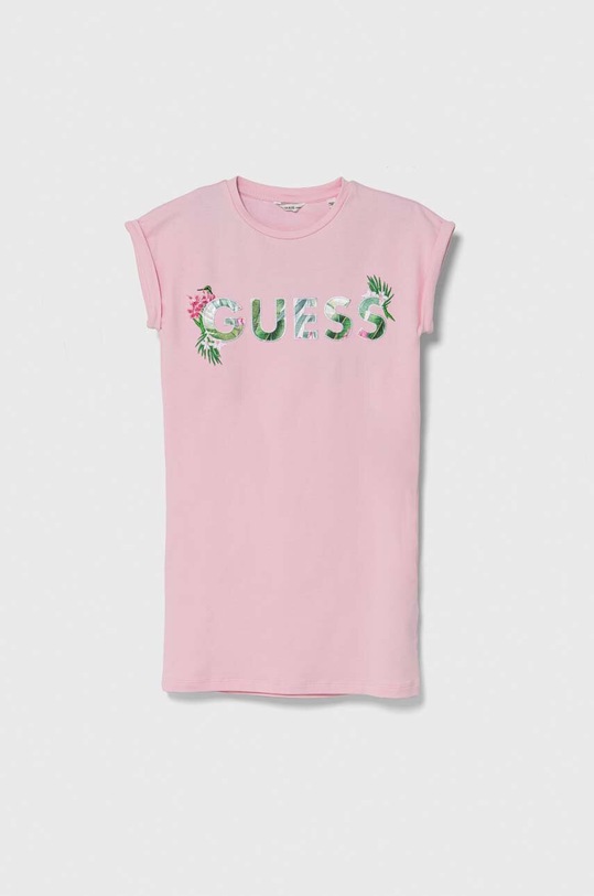 Guess rochie fete culoarea roz, mini, dreaptă | ANSWEAR.ro