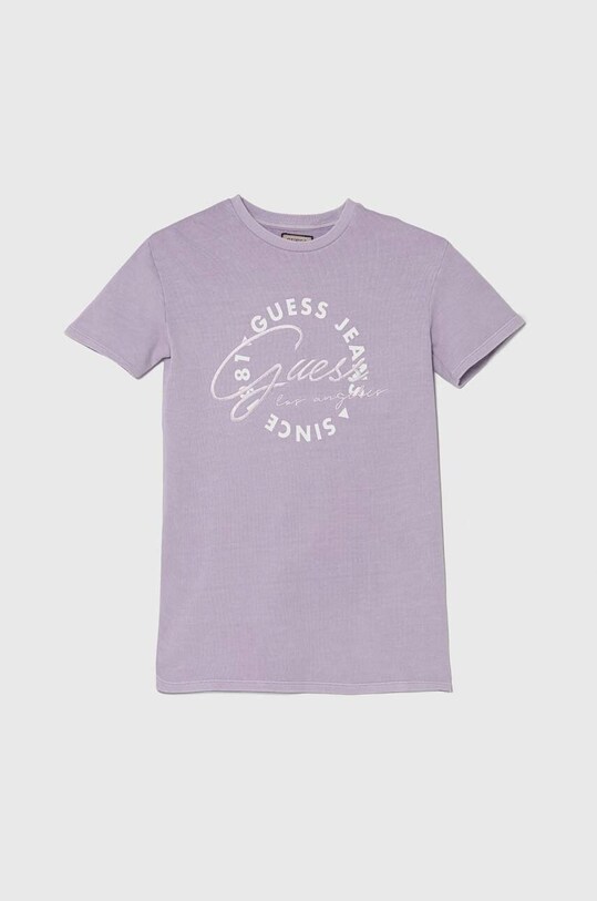 Хлопковое детское платье Guess короткий фиолетовой J4GK33.KA6R4.PPYH