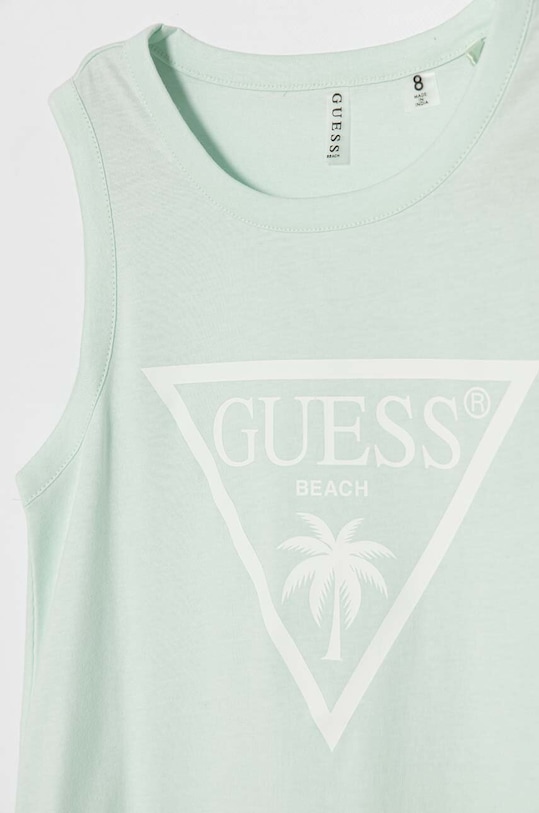 Дівчинка Дитяча бавовняна сукня Guess J4GK35.JA914.PPYH бірюзовий