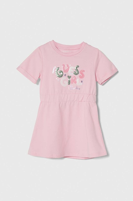 Guess sukienka dziecięca rozkloszowany różowy K4GK07.KAE23.PPYH
