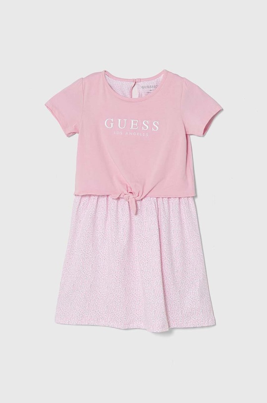 Dívčí šaty Guess nášivka růžová K4GK10.K6YW3.PPYH