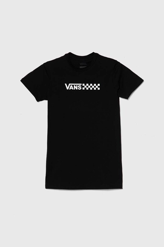 Vans sukienka bawełniana dziecięca CHALKBOARD RELAXED TEE DRESS nadruk czarny VN000AEJBLK