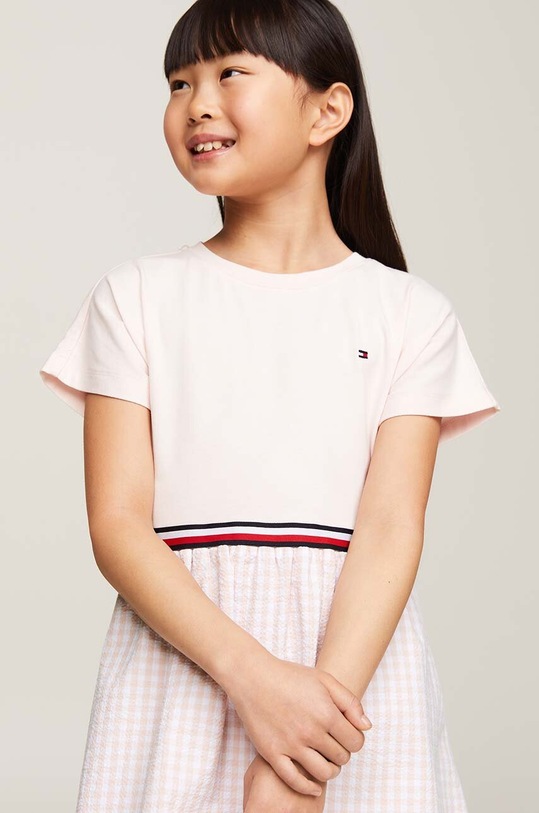 Дівчинка Дитяча бавовняна сукня Tommy Hilfiger KG0KG07924.128.176.PPYH рожевий