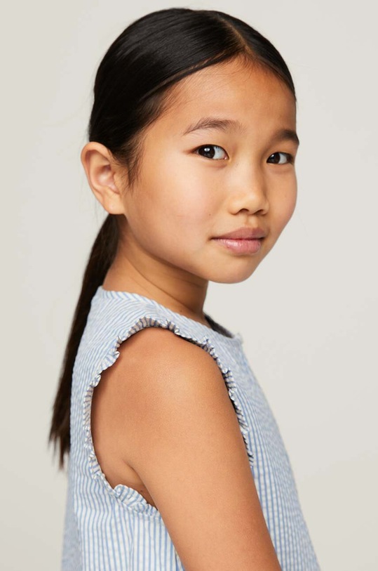 Дівчинка Дитяча бавовняна сукня Tommy Hilfiger KG0KG07929.128.176.PPYH блакитний