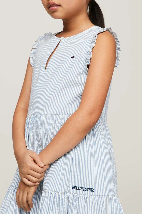 Дитяча бавовняна сукня Tommy Hilfiger блакитний KG0KG07929.128.176.PPYH