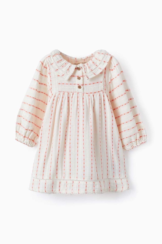 Βρεφικό βαμβακερό φόρεμα zippy εμπριμέ μπεζ 3105967401