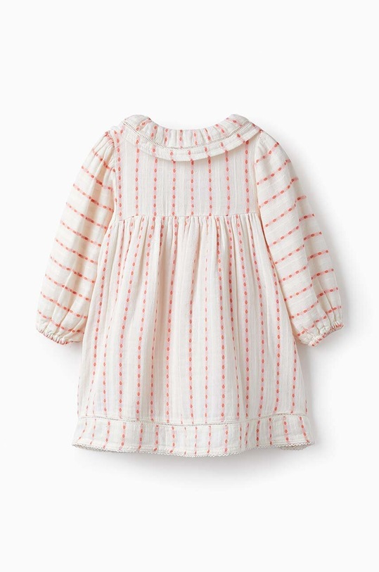 Βρεφικό βαμβακερό φόρεμα zippy 3105967401 μπεζ SS24