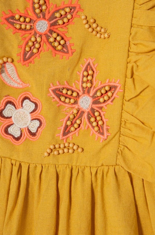 Девочка Детское платье с примесью льна zippy 3105982101 жёлтый