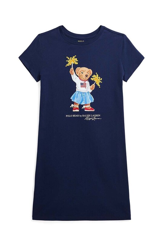 Polo Ralph Lauren sukienka bawełniana dziecięca krótki granatowy 313942862001