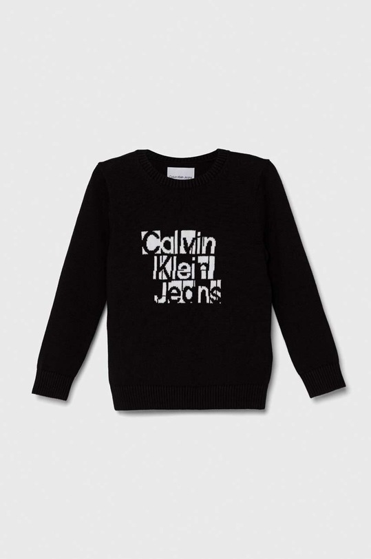 Calvin Klein Jeans sweter bawełniany dziecięcy pozostałe czarny IB0IB02021.116.PPYH