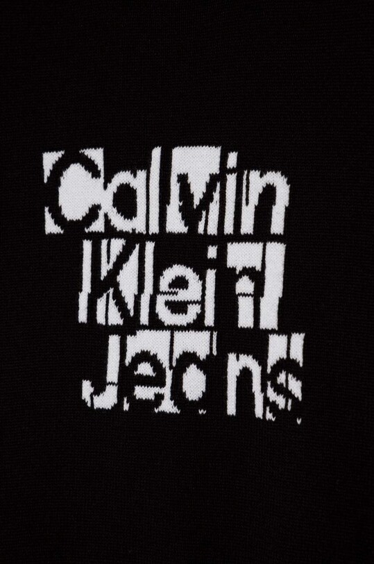 Dečki Otroški bombažen pulover Calvin Klein Jeans IB0IB02021.116.PPYH črna